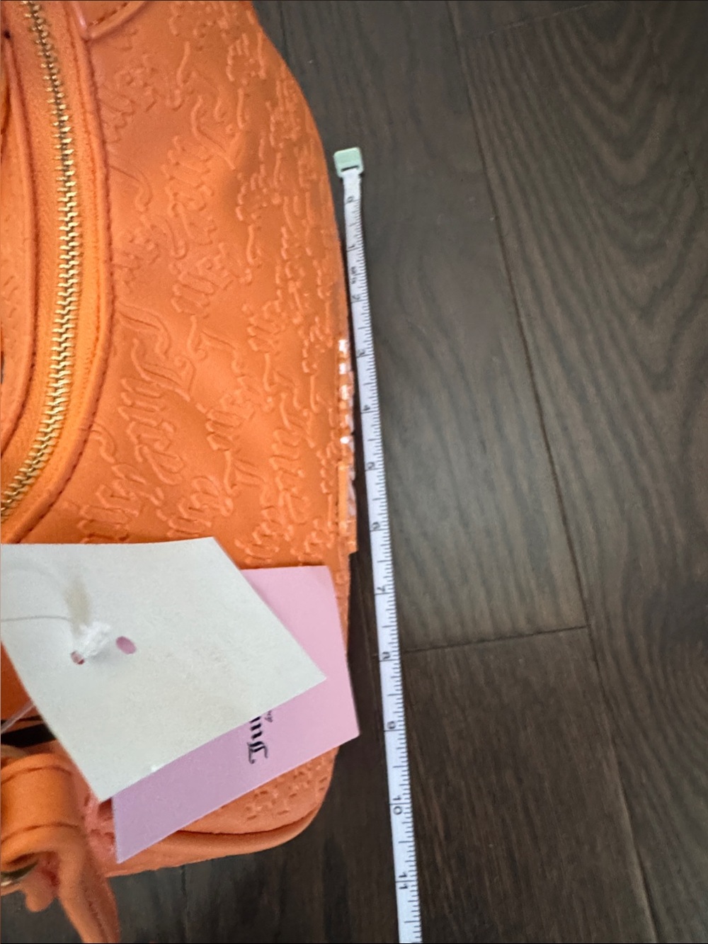 Juicy Couture Bright Orange Embossed Hobo/Shoulder Bag with Chain - Picture 5 of 9